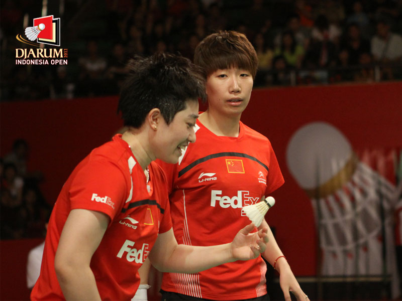 Xiaoli Wang-Yang Yu saat melawan Ganda Denmark