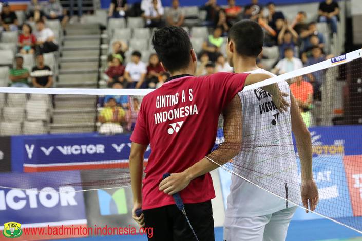 Anthony Sinisuka Ginting (kiri) dan Jonatan Christie. (Foto: PBSI) Anthony Sinisuka Ginting (kiri) dan Jonatan Christie. (Foto: PBSI)