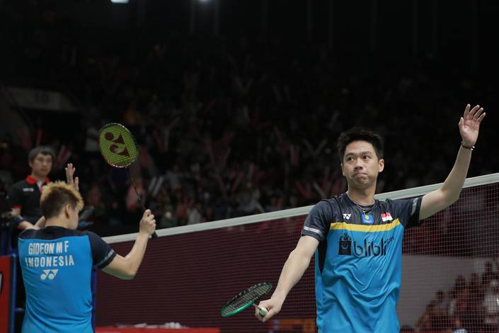 Marcus Fernaldi Gideo & Kevin Sanjaya Sukamuljo (Djarum Badminton) Marcus Fernaldi Gideo & Kevin Sanjaya Sukamuljo (Djarum Badminton)
