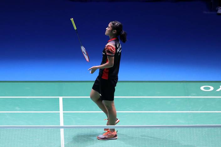 Ekspresi kekecewaan Gregoria Mariska Tunjung (Indonesia). Ekspresi kekecewaan Gregoria Mariska Tunjung (Indonesia).