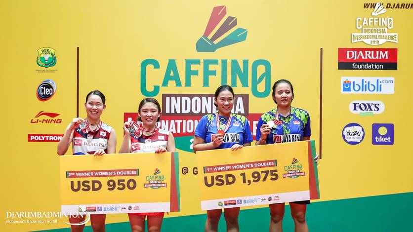 Anggia Shitta Awanda/Pia Zebadiah Bernadet (Indonesia) merebut gelar juara ganda putri Caffino Indonesia International Challenge 2019. Anggia Shitta Awanda/Pia Zebadiah Bernadet (Indonesia) merebut gelar juara ganda putri Caffino Indonesia International Challenge 2019.
