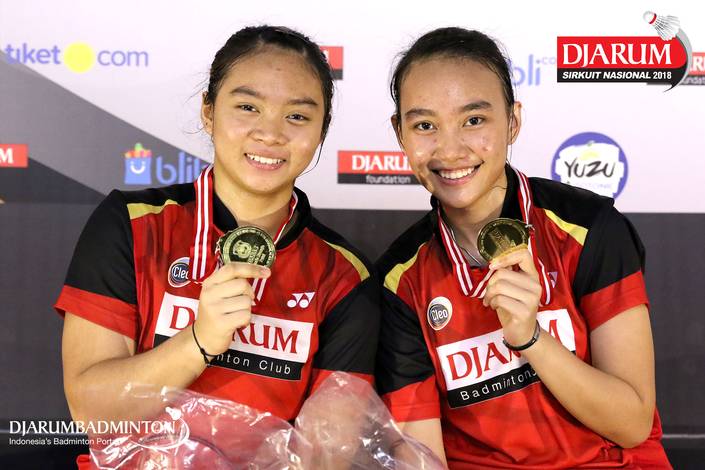 Berliona Alma Pradisa/Jovika Vandaria Ester Matiho (PB Djarum Kudus) juara ganda remaja putri. Berliona Alma Pradisa/Jovika Vandaria Ester Matiho (PB Djarum Kudus) juara ganda remaja putri.
