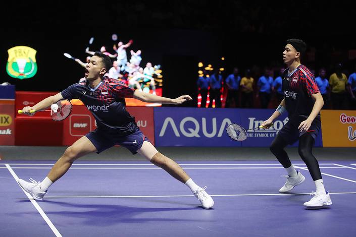 Fajar Alfian/Muhammad Rian Ardianto (Djarum Badminton/Edward Luhukay)