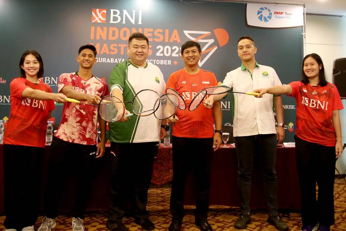 Sesi jumpa pers Indonesia Masters II 2023 di Surabaya (Humas PP PBSI) Sesi jumpa pers Indonesia Masters II 2023 di Surabaya (Humas PP PBSI)