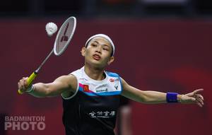 Tunggal putri Taiwan, Tai Tzu Ying mengembalikan shuttlecock. (Copyright: Badmintonphoto | Courtesy of BWF)