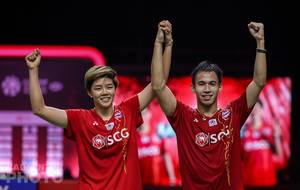 Juara ganda campuran Toyota Thailand Open 2020 BWF World Tour Super 1000, Decapol Puavaranukroh/Sapsiree Taerattanachai (Thailand). (Copyright: Badmintonphoto | Courtesy of BWF)