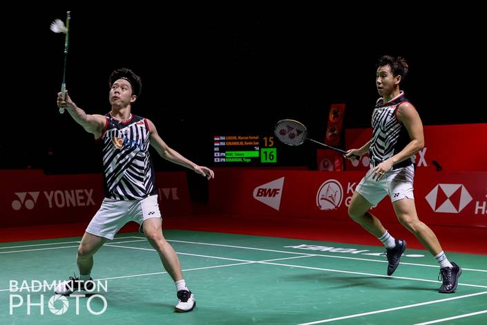 Kevin Sanjaya Sukamuljo & Marcus Fernaldi Gideon (Badminton Photo/Raphael Sachetat) Kevin Sanjaya Sukamuljo & Marcus Fernaldi Gideon (Badminton Photo/Raphael Sachetat)