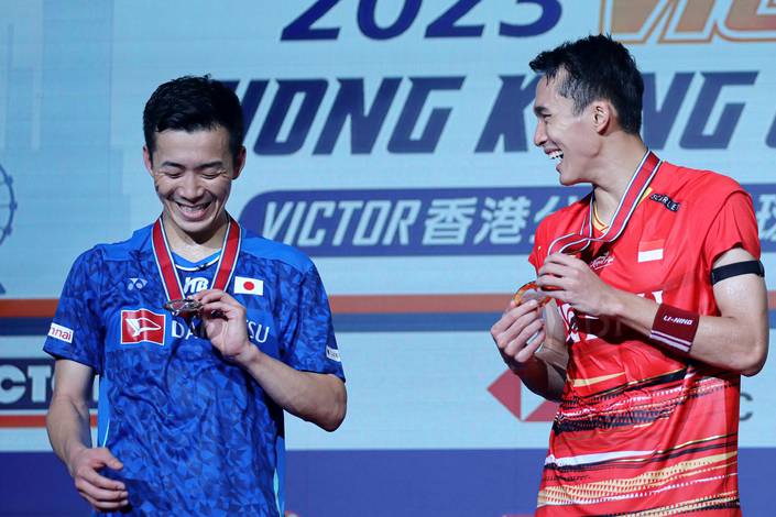 Kenta Nishimoto & Jonatan Christie (Humas PP PBSI) Kenta Nishimoto & Jonatan Christie (Humas PP PBSI)