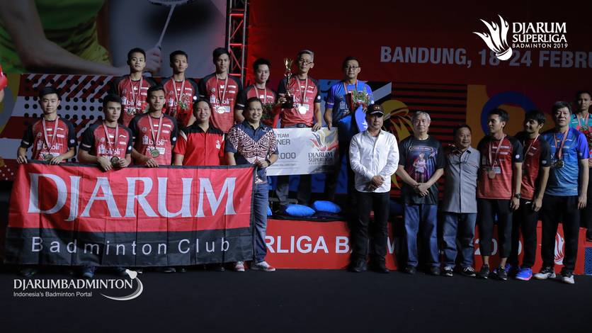 Tim putra PB Djarum Kudus juara Djarum Superliga Badminton 2019. Tim putra PB Djarum Kudus juara Djarum Superliga Badminton 2019.