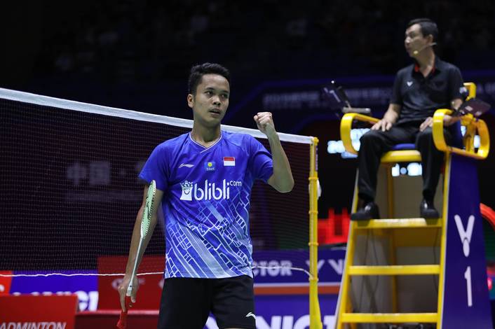 Selebrasi Anthony Sinisuka Ginting (Indonesia). Selebrasi Anthony Sinisuka Ginting (Indonesia).