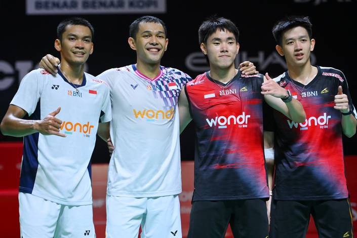 Muhammad Shohibul Fikri, Fajar Alfian, Nikolaus Joaquin, & Raymond Indra (Djarum Badminton)