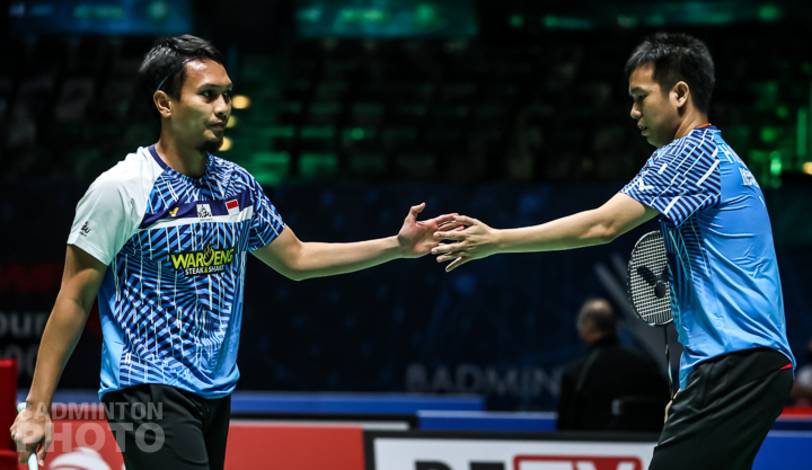 Ganda putra Indonesia, Hendra Setiawan/Mohammad Ahsan. (Copyright: Badmintonphoto | Courtesy of BWF)