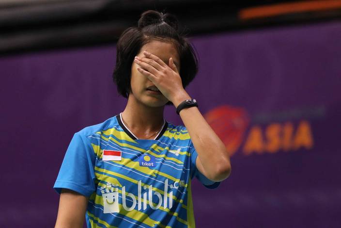 Ekspresi kekecewaan Putri Kusuma Wardani (Indonesia). Ekspresi kekecewaan Putri Kusuma Wardani (Indonesia).