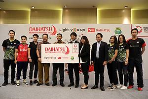 Ketua Umum PP PBSI, Wiranto berserta para narasumber lainnya selepas konfrensi pers jelang Daihatsu Indonesia Masters 2020 BWF World Tour Super 500.