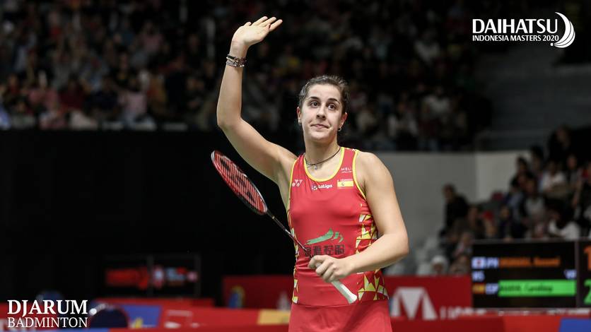 Carolina Marin (Spanyol) saat tampil di ajang Daihatsu Indonesia Masters 2020 BWF World Tour Super 500. Carolina Marin (Spanyol) saat tampil di ajang Daihatsu Indonesia Masters 2020 BWF World Tour Super 500.