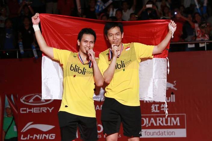 Mohammad Ahsan/Hendra Setiawan Pada Saat Menjuarai Kejuaraan Dunia 2015. Mohammad Ahsan/Hendra Setiawan Pada Saat Menjuarai Kejuaraan Dunia 2015.