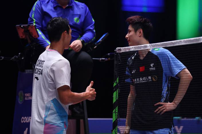 Jonatan Christie & Shi Yu Qi (Humas PP PBSI) Jonatan Christie & Shi Yu Qi (Humas PP PBSI)