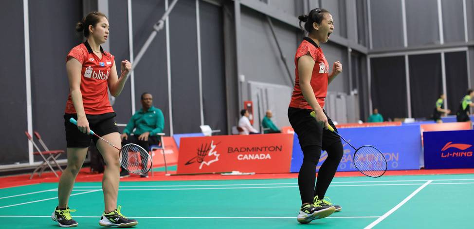Selebrasi Ribka Sugiarto/Febriana Dwipuji Kusuma. Selebrasi Ribka Sugiarto/Febriana Dwipuji Kusuma.