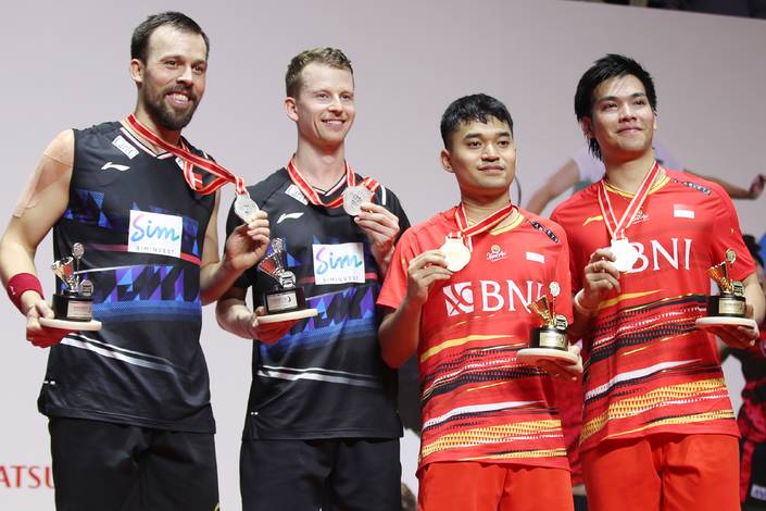 Kim Astrup/Anders Skaarup Rasmussen & Leo Rolly Carnando/Daniel Marthin (Djarum Badminton) Kim Astrup/Anders Skaarup Rasmussen & Leo Rolly Carnando/Daniel Marthin (Djarum Badminton)