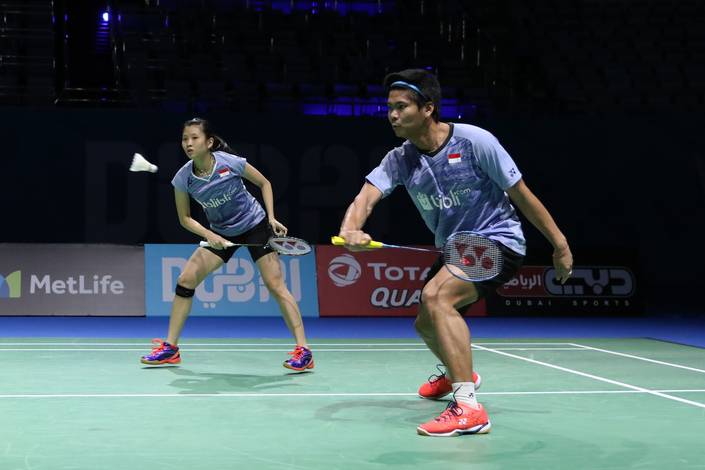 Praveen Jordan/Debby Susanto Saat Bertanding di Babak Pertama Dubai Superseries Finals 2017. (Foto: PBSI) Praveen Jordan/Debby Susanto Saat Bertanding di Babak Pertama Dubai Superseries Finals 2017. (Foto: PBSI)