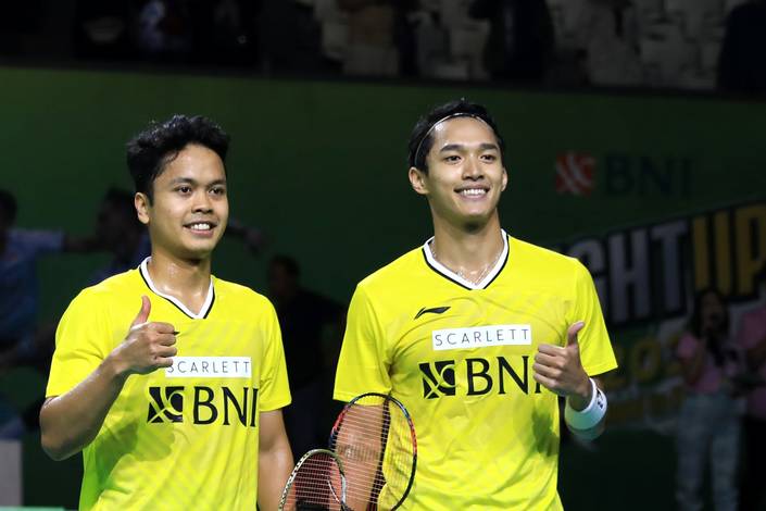 Anthony Sinisuka Ginting & Jonatan Christie (Humas PP PBSI) Anthony Sinisuka Ginting & Jonatan Christie (Humas PP PBSI)