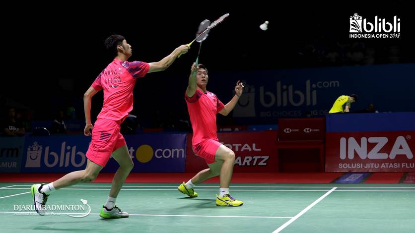 Han Chengkai/Zhou Haodong saat tampil di Blibli Indonesia Open 2018 BWF World Tour Super 1000. Han Chengkai/Zhou Haodong saat tampil di Blibli Indonesia Open 2018 BWF World Tour Super 1000.