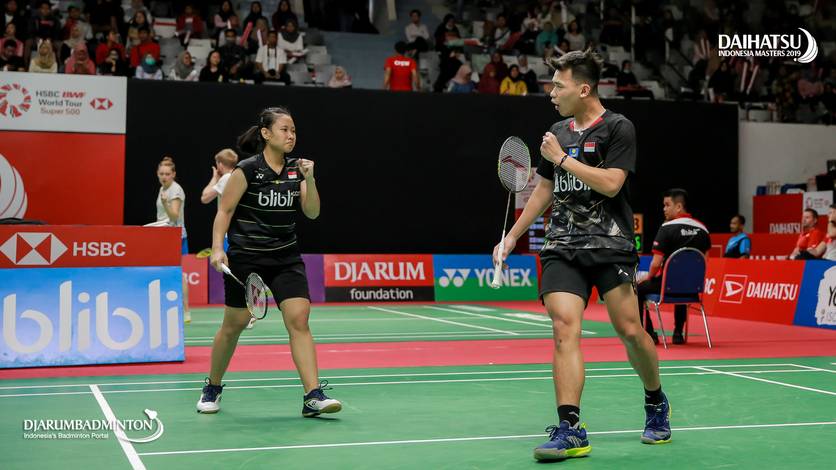 Selebrasi kemenangan Rinov Rivaldy/Pitha Haningtyas Mentari (Indonesia). Selebrasi kemenangan Rinov Rivaldy/Pitha Haningtyas Mentari (Indonesia).