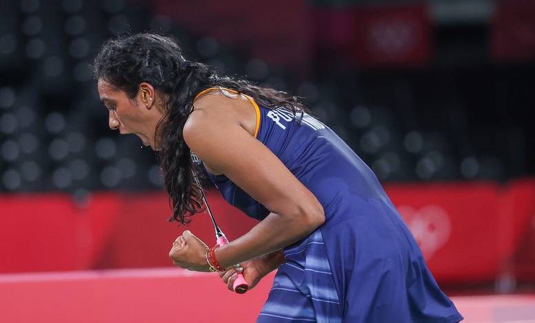 Selebrasi kemenangan tunggal putri India, Pusarla V.Sindhu. (Foto: BADMINTONPHOTO - Yves Lacroix)