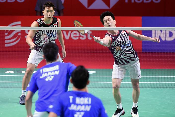 Pertandingan final ganda putra Indonesia Open 2021 antara Takuro Hoki/Yugo Kobayashi dan Kevin Sanjaya Sukamuljo/Marcus Fernaldi Gideon (Humas PP PBSI) Pertandingan final ganda putra Indonesia Open 2021 antara Takuro Hoki/Yugo Kobayashi dan Kevin Sanjaya Sukamuljo/Marcus Fernaldi Gideon (Humas PP PBSI)
