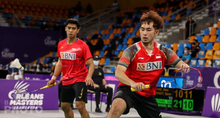 Ganda putra Indonesia, Sabar Karyaman Gutama/Moh. Reza Pahlevi Isfahani bersiap menyambut pengembalian. (Copyright: Badmintonphoto | Courtesy of BWF) Ganda putra Indonesia, Sabar Karyaman Gutama/Moh. Reza Pahlevi Isfahani bersiap menyambut pengembalian. (Copyright: Badmintonphoto | Courtesy of BWF)