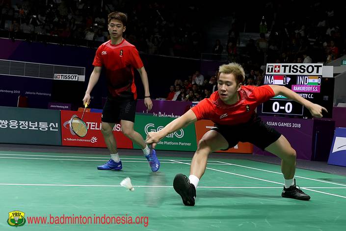 Kevin Sanjaya Sukamuljo/Marcus Fernaldi Gideon menyambut pengembalian. Kevin Sanjaya Sukamuljo/Marcus Fernaldi Gideon menyambut pengembalian.