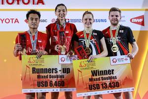 Hafiz Faizal/Gloria Emanuelle Widjaja (kiri) keluar sebagai runner up Thailand Masters 2020 BWF World Tour Super 300.