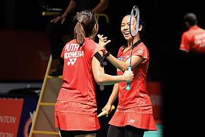 Della Destiara Haris/Virny Putri saat tampil di Malaysia Masters 2019 BWF World Tour Super 500, pekan lalu.