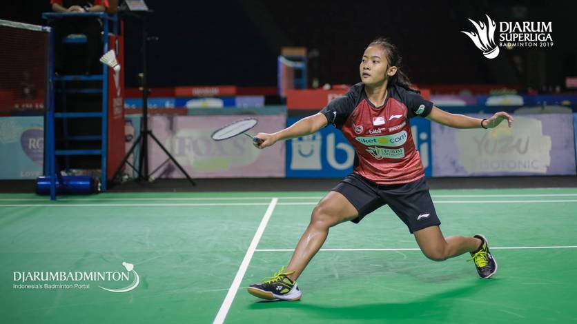Desima Aqmar Syarafina (Tiket.com Champion) menyambut pengembalian. Desima Aqmar Syarafina (Tiket.com Champion) menyambut pengembalian.