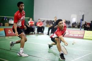 Muhammad Rizki Mubarrok/Raihan Daffa Edsel Pramono (Djarum Badminton/Edward Luhukay)