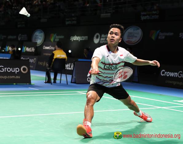 Langkah Anthony Sinisuka Ginting Harus Terhenti di Babak Kedua. (foto: PBSI)