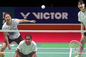 Greysia Polii dalam acara perpisahan di Istora Gelora Bung Karno, Senayan, Jakarta (Djarum Badminton)