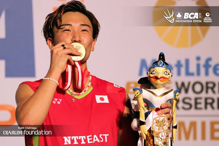 Kento Momota Pada Saat Menjuarai Indonesia Open Tahun 2015.