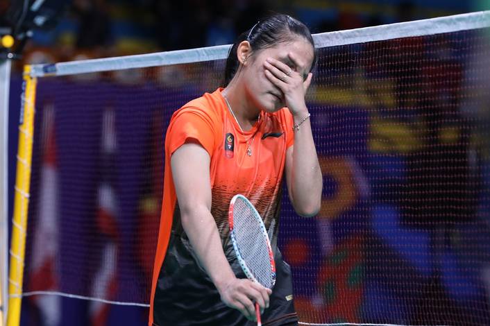 Ekspresi kekecewan Ruselli Hartawan (Indonesia). Ekspresi kekecewan Ruselli Hartawan (Indonesia).