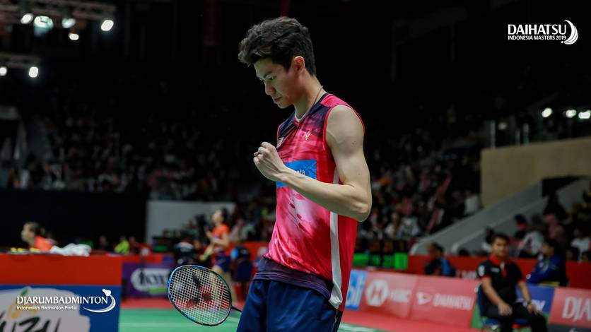Selebrasi kemenangan Lee Zii Jia (Malaysia). Selebrasi kemenangan Lee Zii Jia (Malaysia).