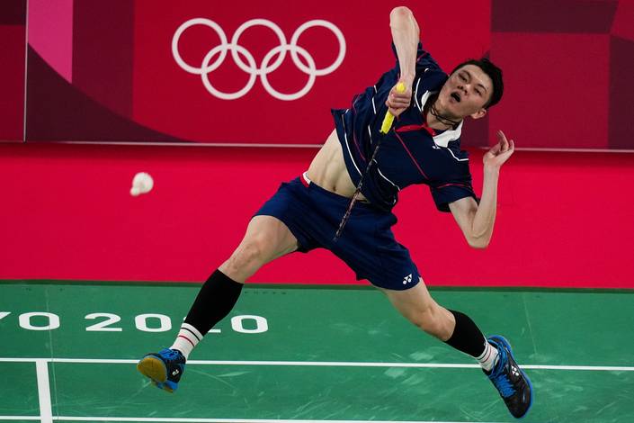 Lee Zii Jia (Malaysia) melepaskan serangan. (Foto: BADMINTONPHOTO - Shi Tang)