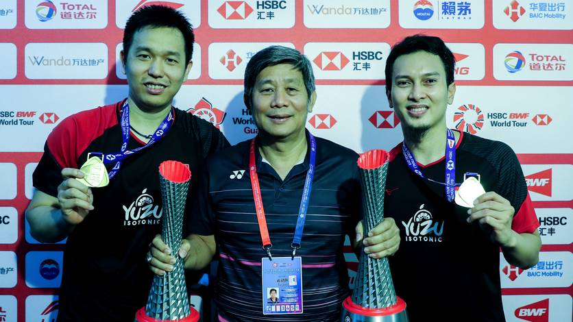 Herry Iman Pierngadi, Mohammad Ahsan/Hendra Setiawan (Foto:PBSI) Herry Iman Pierngadi, Mohammad Ahsan/Hendra Setiawan (Foto:PBSI)