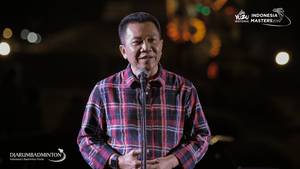 Sekretaris Jenderal PP PBSI, Achmad Budiharto saat memberikan sambutan.
