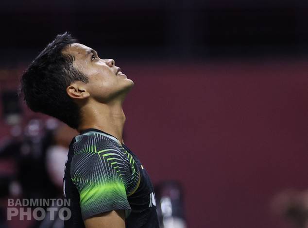 Ekspresi kekecewaan tunggal putra Indonesia, Anthony Sinisuka Ginting. (Copyright: Badmintonphoto | Courtesy of BWF) Ekspresi kekecewaan tunggal putra Indonesia, Anthony Sinisuka Ginting. (Copyright: Badmintonphoto | Courtesy of BWF)