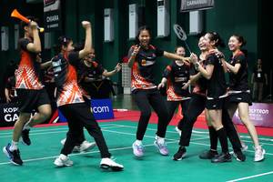 Selebrasi para pemain Granular Thailand (Djarum Badminton/Edward Luhukay)