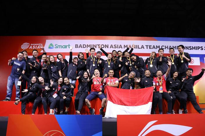 Tim putra dan putri Indonesia saat berlaga di ajang kejuaraan Badminton Asia Team Championships 2020 (BATC) Manila, Filipina. Tim putra dan putri Indonesia saat berlaga di ajang kejuaraan Badminton Asia Team Championships 2020 (BATC) Manila, Filipina.