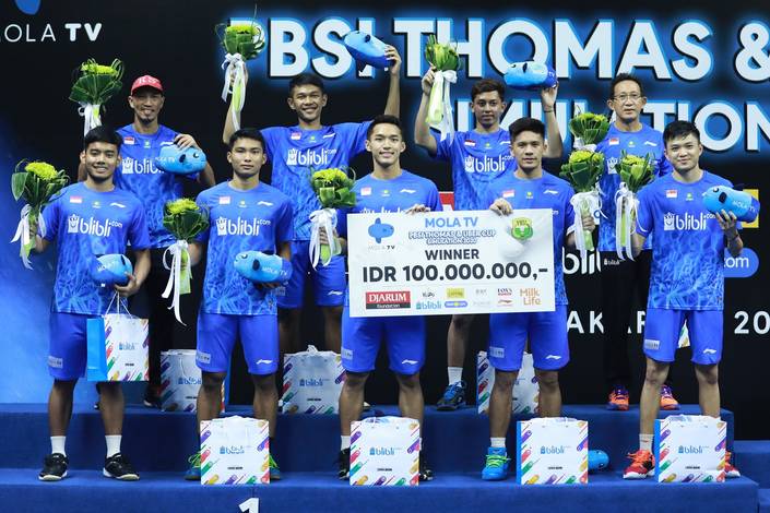 Tim Rajawali juara Mola TV PBSI Thomas & Uber Cup Simulation 2020. Tim Rajawali juara Mola TV PBSI Thomas & Uber Cup Simulation 2020.