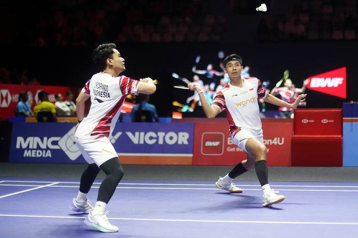 Leo Rolly Carnando/Bagas Maulana (Djarum Badminton/Edward Luhukay) Leo Rolly Carnando/Bagas Maulana (Djarum Badminton/Edward Luhukay)