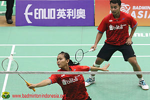 Rehan Naufal Kusharjanto/Siti Fadia Silva Ramadhanti Saat Bertanding di Asia Junior Championships 2017. (Foto: PBSI)