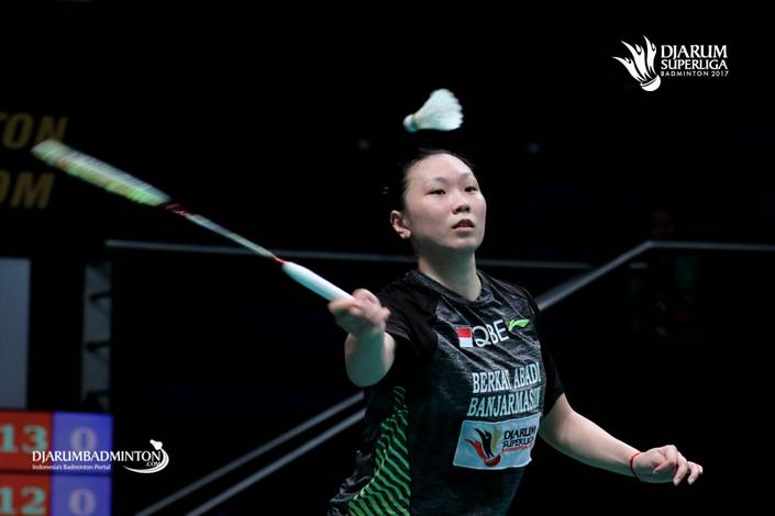 Zhang Beiwen saat memperkuat PB Berkat Abadi di kejuaraan beregu putri Djarum Superliga badminton 2017 lalu. Zhang Beiwen saat memperkuat PB Berkat Abadi di kejuaraan beregu putri Djarum Superliga badminton 2017 lalu.